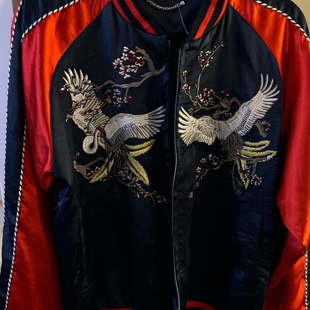 Louis Vuitton Embroidered Crane Bomber SS16